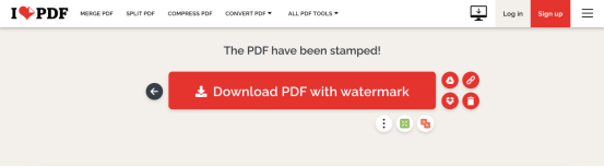 save PDF with watermark iLovePDF