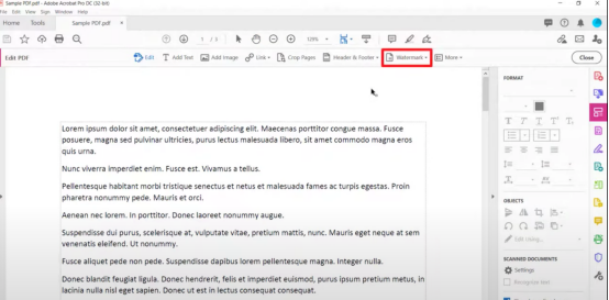 Adobe Acrobat DC Watermark