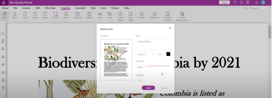  add watermark to PDF Foxit