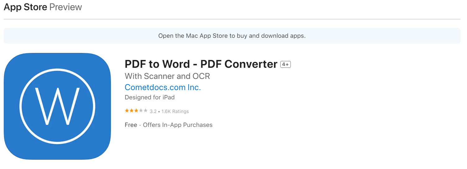 PDF to Word Converter for iOS.